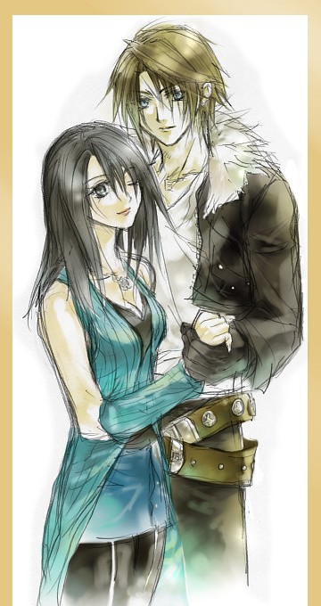 squall leonhart and rinoa heartilly (final fantasy and 1 more) drawn by hinokami