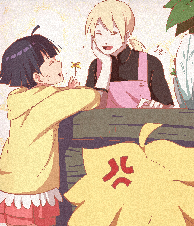 uzumaki boruto, uzumaki himawari, and yamanaka inojin (naruto and 1 more) drawn by ysue-chan