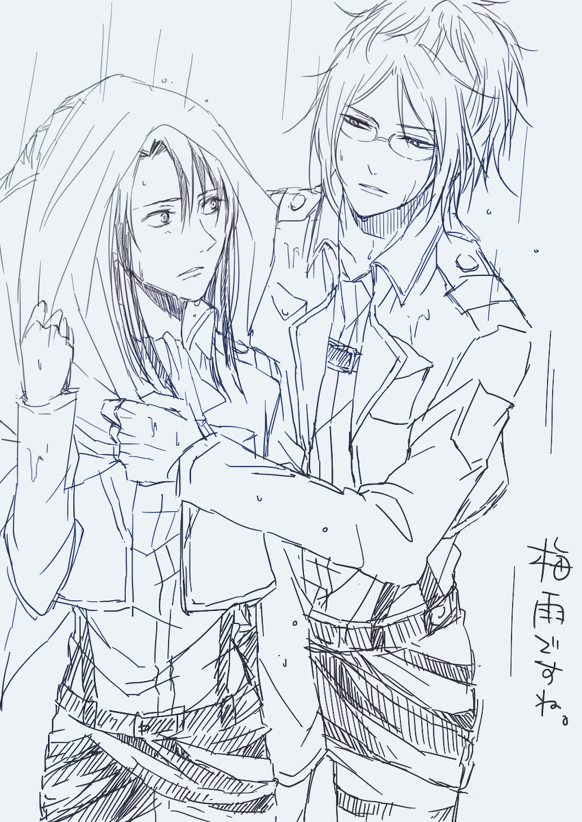 levi and hange zoe (shingeki no kyojin) drawn by hatomune