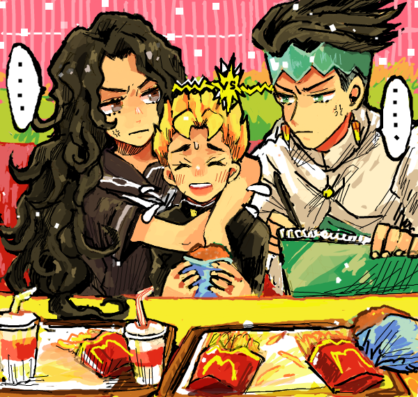 kishibe rohan, hirose koichi, and yamagishi yukako (jojo no kimyou na bouken and 2 more) drawn by sahau228