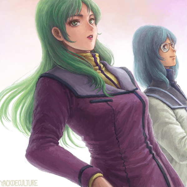 maximilian jenius and millia jenius (macross and 1 more) drawn by satou_toshio_(suisuisuisui)