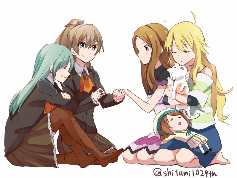 suzuya, hoshii miki, minase iori, kumano, error musume, and 2 more (kantai collection and 1 more) drawn by michimaru_(michi)