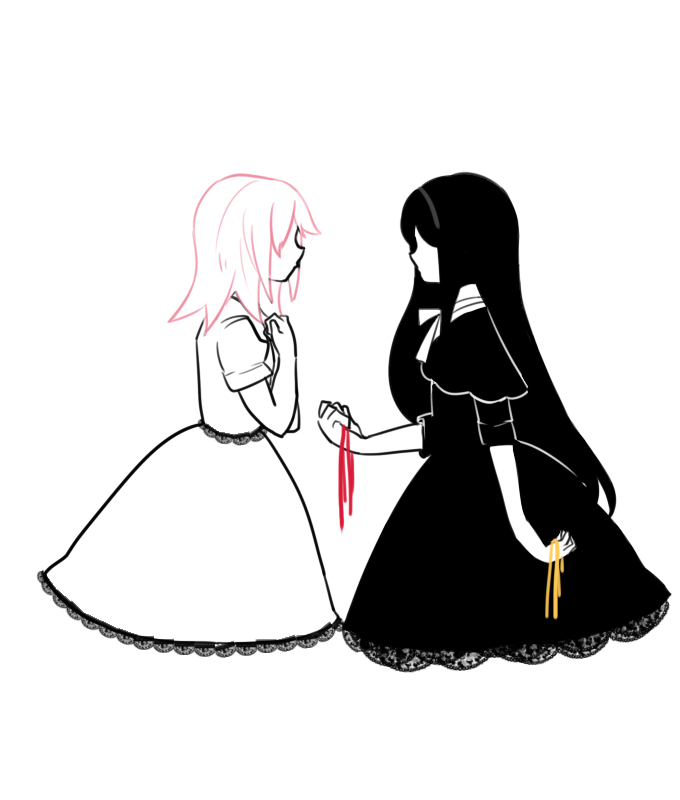akemi homura and kaname madoka (mahou shoujo madoka magica and 1 more) drawn by fc_(efushii)