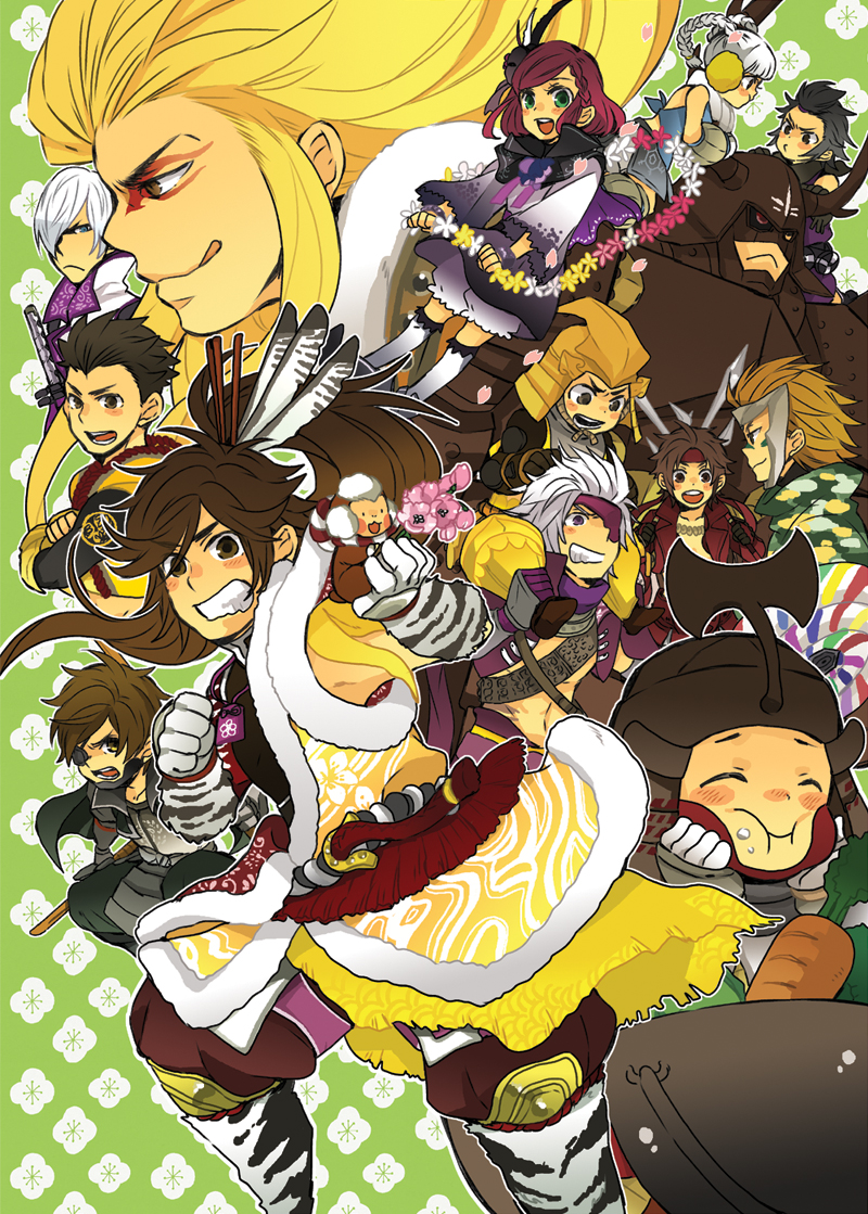 sanada yukimura, chousokabe motochika, ishida mitsunari, tokugawa ieyasu, sarutobi sasuke, and 8 more (sengoku basara and 1 more) drawn by eishi2003