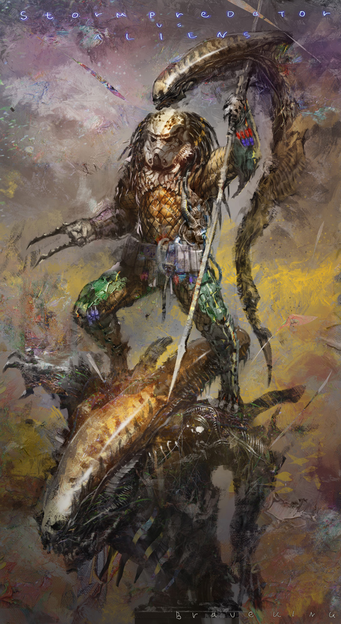 xenomorph and predator (star wars and 3 more) drawn by braveking