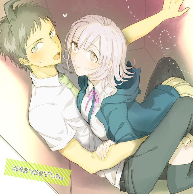 nanami chiaki and hinata hajime (danganronpa and 1 more) drawn by maruga