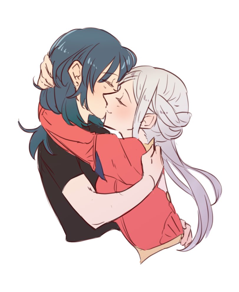 female byleth and edelgard von hresvelg (fire emblem and 1 more) drawn by riromomo