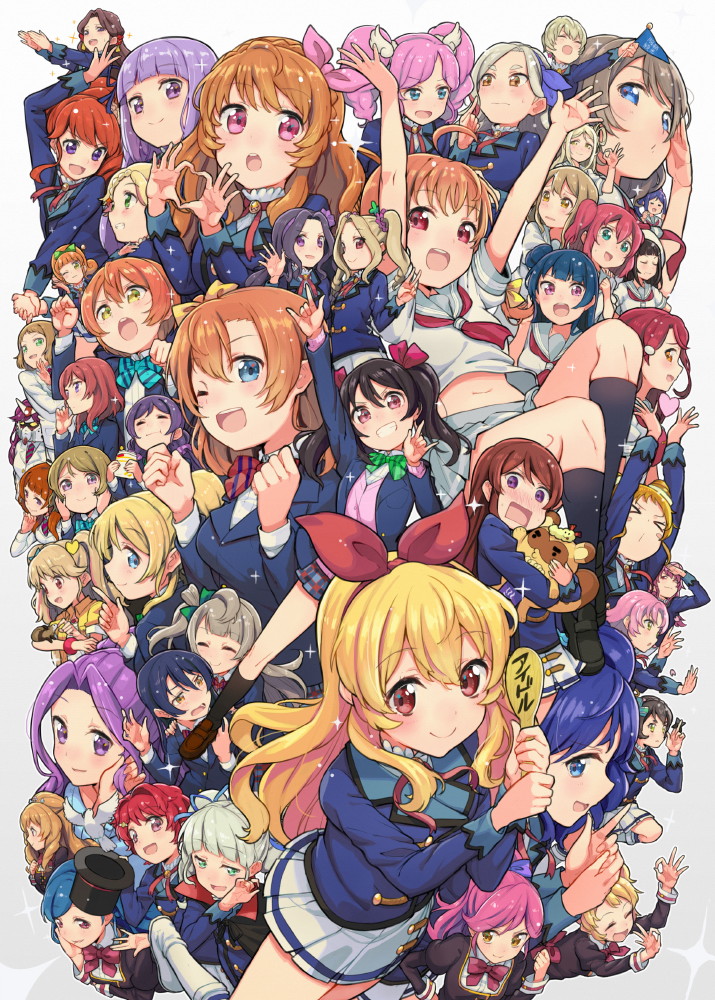 nishikino maki, tojo nozomi, sonoda umi, yazawa nico, ayase eli, and 44 more (love live! and 6 more) drawn by haruken