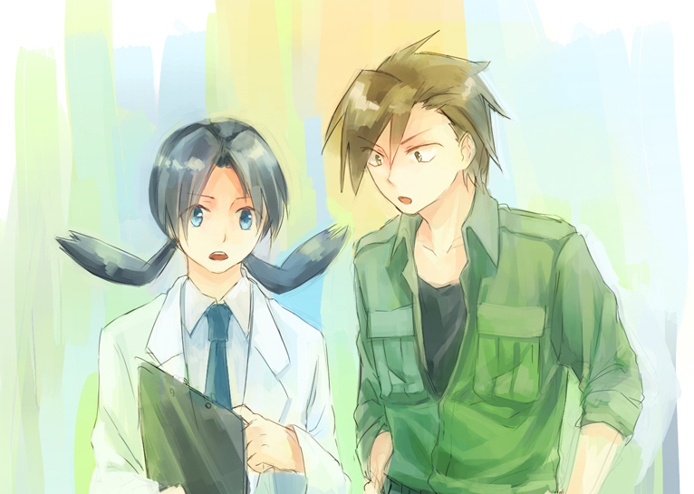 ethan and kris (pokemon and 1 more) drawn by sh02a