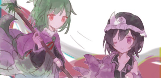 shitodo kuroji and adagumo no saragimaru (len'en) drawn by yapiemo