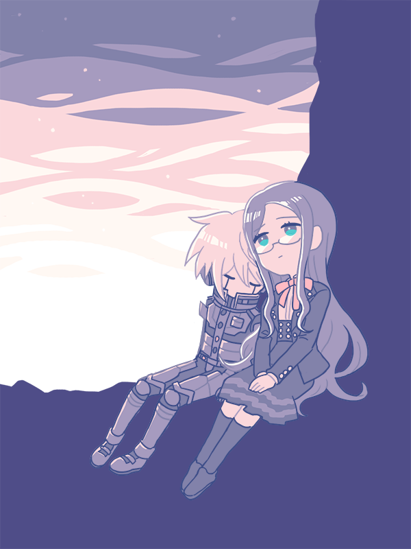 k1-b0 and shirogane tsumugi (danganronpa and 1 more) drawn by gohan_(8823cobalt)