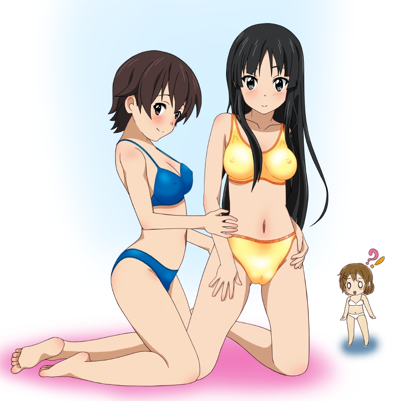 akiyama mio, hirasawa yui, and manabe nodoka (k-on!) drawn by rm_(rm32)