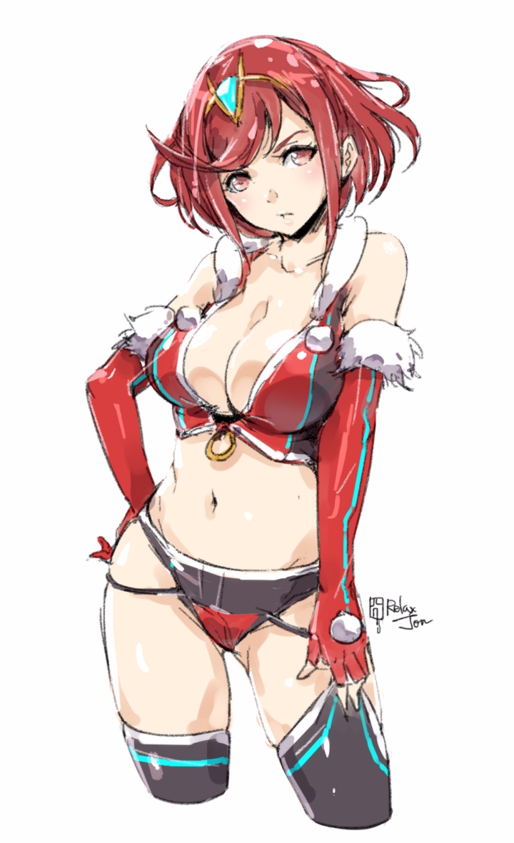 pyra (xenoblade chronicles and 1 more) drawn by relaxjon
