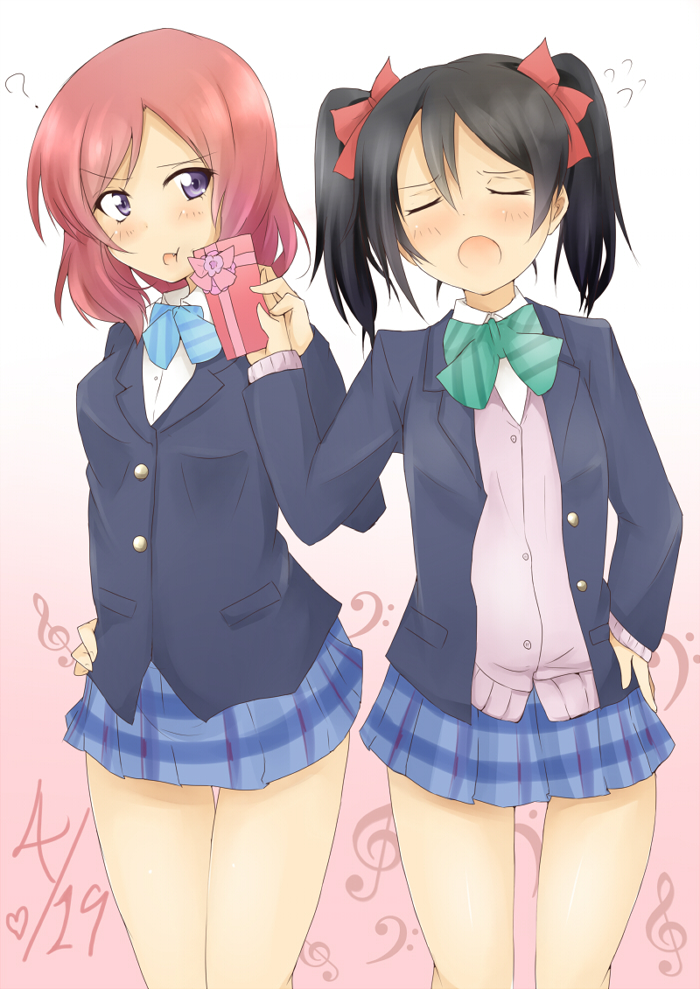 nishikino maki and yazawa nico (love live! and 1 more) drawn by amai_nekuta