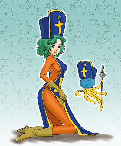 priest, heroine, and healslime (dragon quest and 2 more) drawn by nao_(moji)