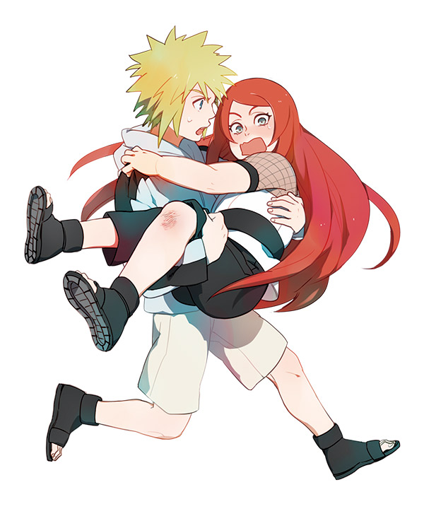 uzumaki kushina and namikaze minato (naruto) drawn by i_(kaiyou)