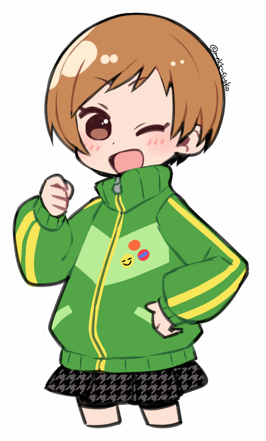 satonaka chie (persona and 1 more) drawn by do_m_kaeru