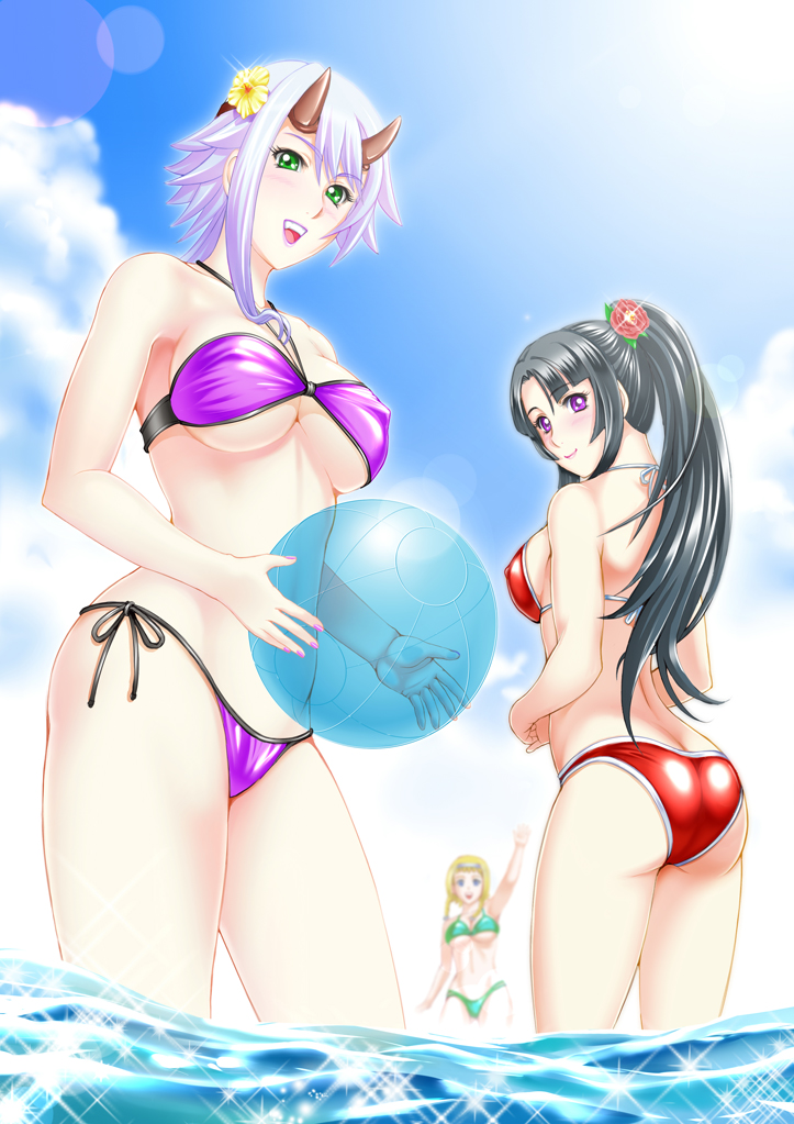 leina, exiled warrior leina, tomoe, musha miko tomoe, and shizuka (queen's blade) drawn by yuki1977