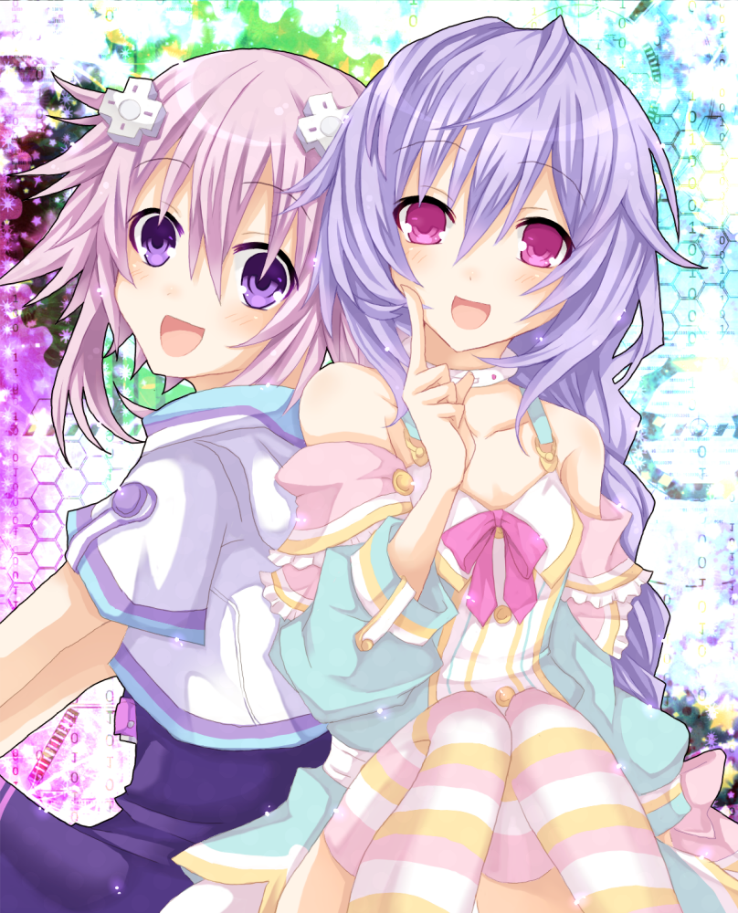 neptune and pururut (neptune and 1 more) drawn by hinano_(tuna_neko33)