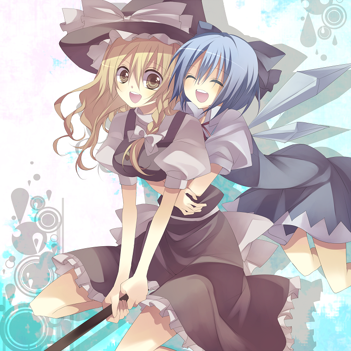 kirisame marisa and cirno (touhou) drawn by tsukioka_tsukiho
