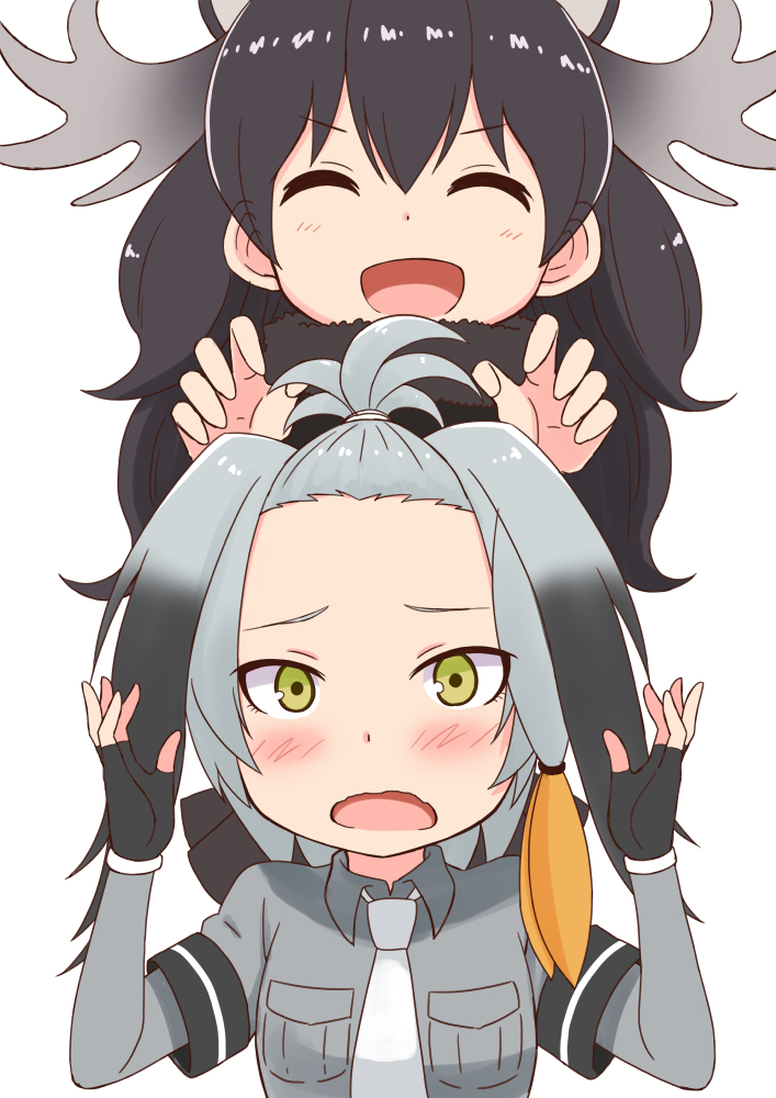 shoebill and moose (kemono friends) drawn by yasagure_yukito