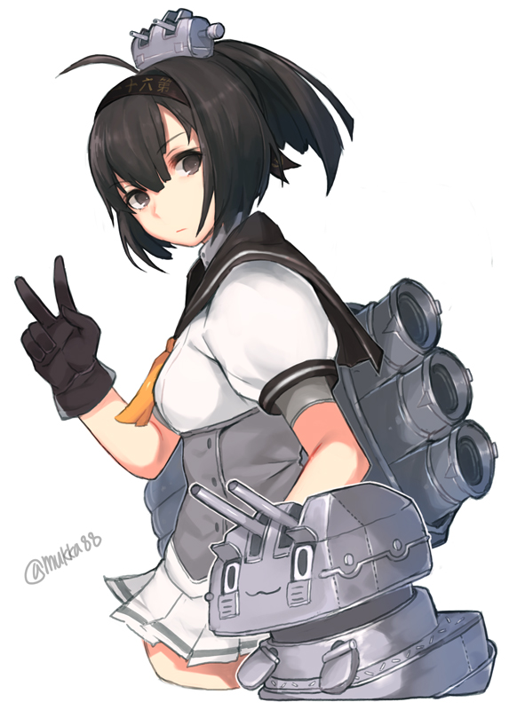 akizuki and chou-10cm-hou-chan (kantai collection) drawn by mukka