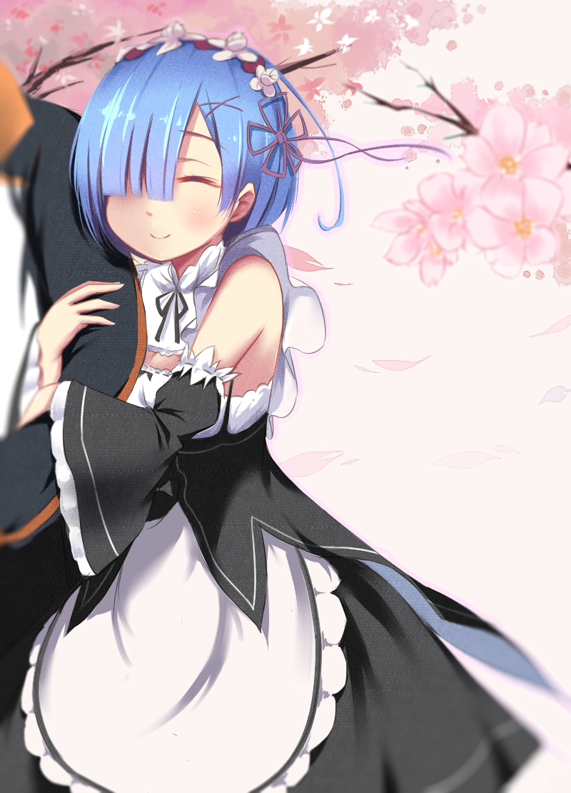 rem and natsuki subaru (re:zero kara hajimeru isekai seikatsu) drawn by qingchen_(694757286)