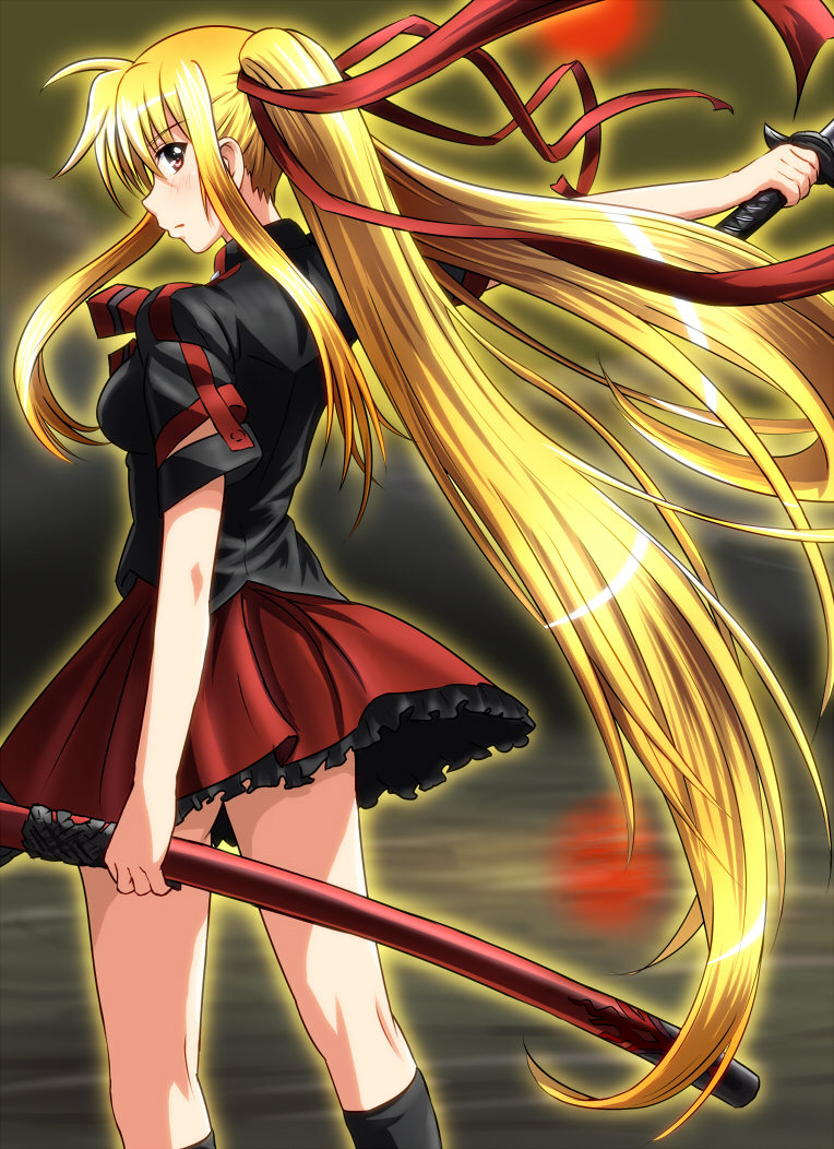 fate testarossa, mizuki nana, and kisaragi saya (lyrical nanoha and 2 more) drawn by diesel-turbo