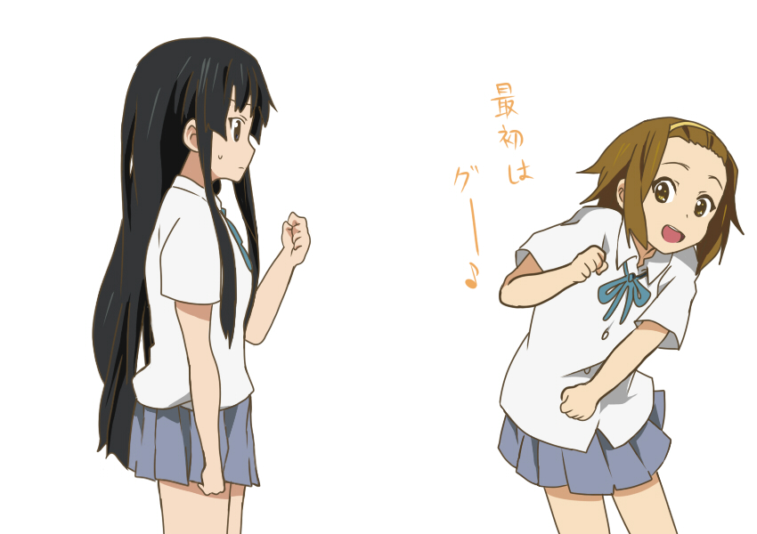 akiyama mio and tainaka ritsu (k-on!) drawn by suan_ringo