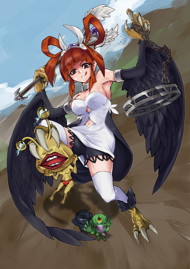 ojama yellow, harpie channeler, ojama green, and ojama black (yu-gi-oh!) drawn by ien