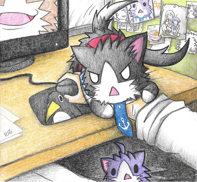 admiral, inazuma, yahagi, failure penguin, sakawa, and 1 more (kantai collection) drawn by neko_kyo