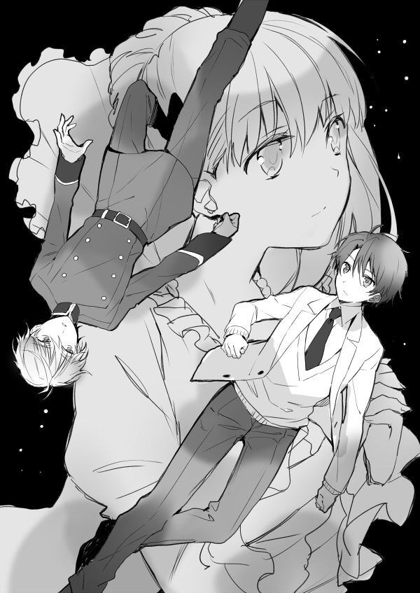 slaine troyard, kaizuka inaho, and asseylum vers allusia (aldnoah.zero) drawn by kuroemon
