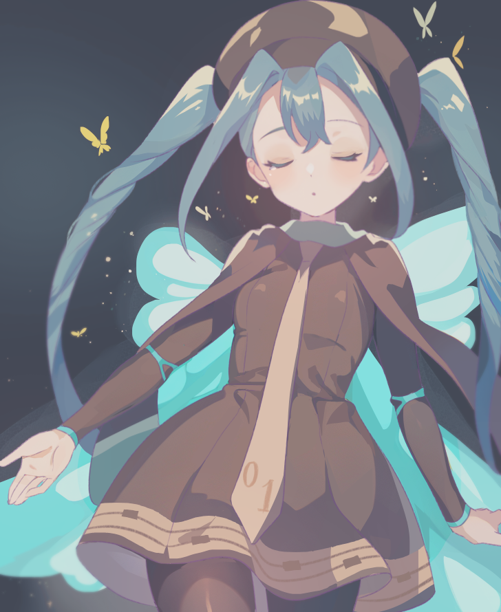hatsune miku and bug miku (pokemon and 2 more) drawn by ebi_(shrimp_eleven)