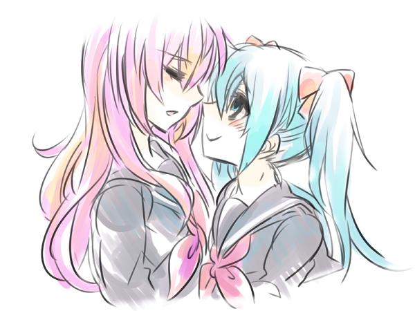hatsune miku and megurine luka (vocaloid) drawn by mizuki_(koko_lost)