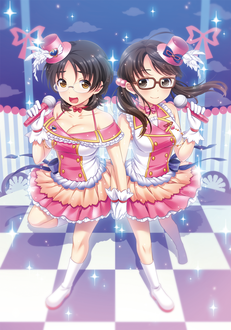 okuyama saori and asano fuka (idolmaster and 1 more) drawn by touon