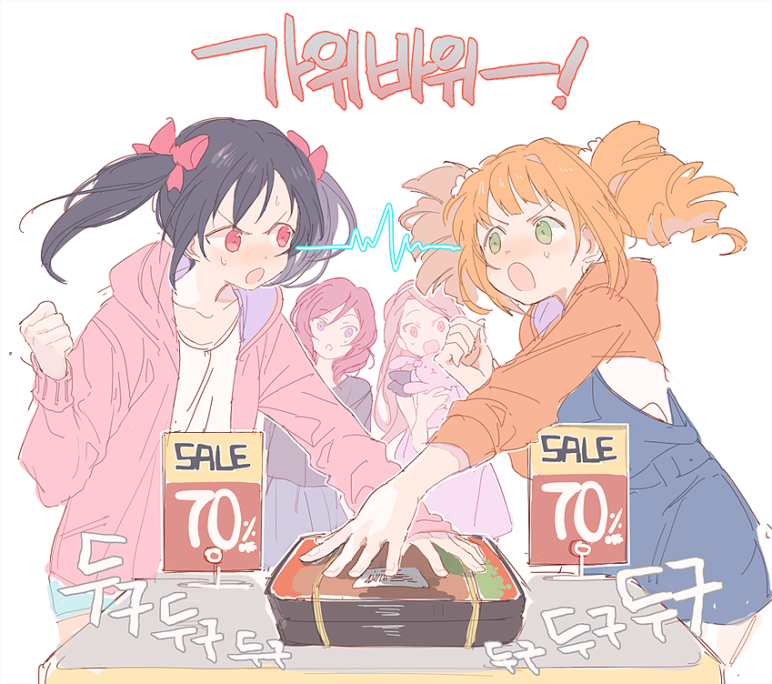 nishikino maki, yazawa nico, minase iori, and takatsuki yayoi (idolmaster and 2 more) drawn by yooroongoo