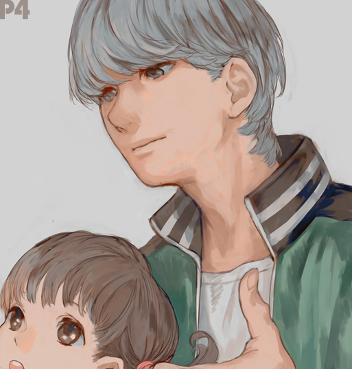 narukami yu and doujima nanako (persona and 1 more) drawn by 3838383