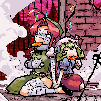 flandre scarlet and hong meiling (touhou) drawn by yugiri