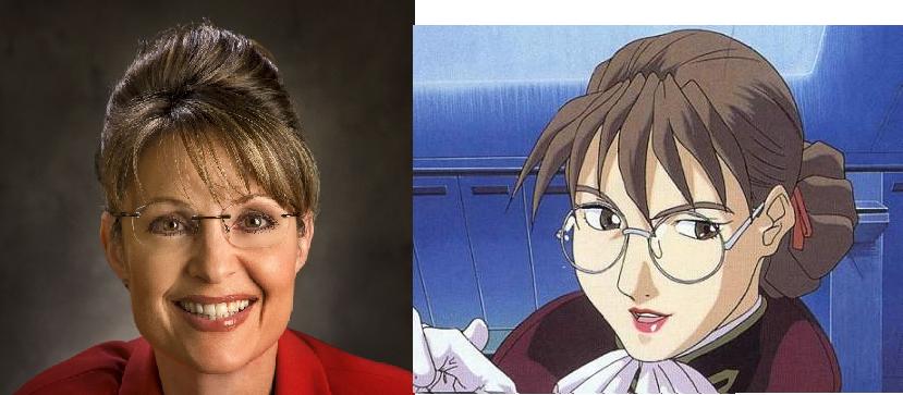 lady une and sarah palin (gundam and 2 more)