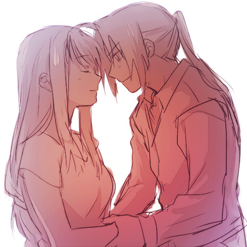 edward elric and winry rockbell (fullmetal alchemist) drawn by riru