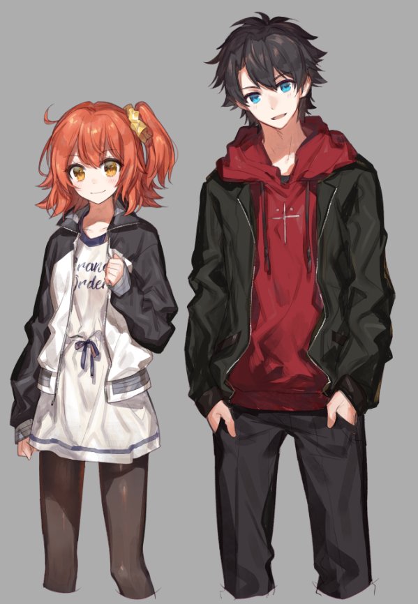 fujimaru ritsuka (fate and 1 more) drawn by chocoan