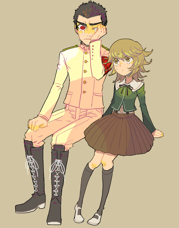 fujisaki chihiro and ishimaru kiyotaka (danganronpa and 1 more) drawn by irumineko