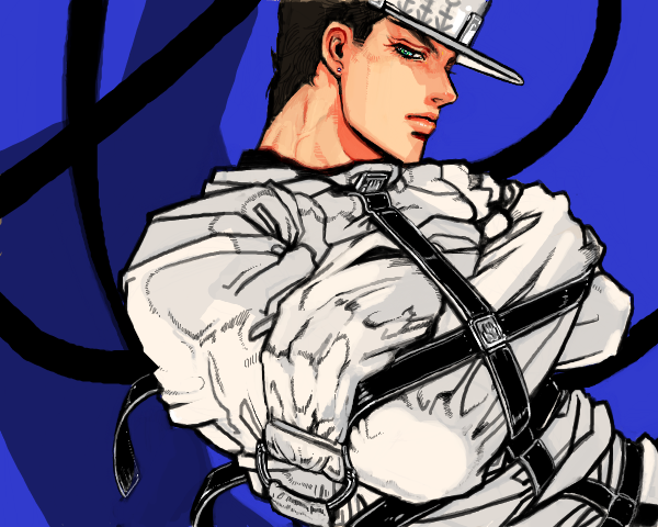 kujo jotaro (jojo no kimyou na bouken and 1 more) drawn by ipsey-wipsey