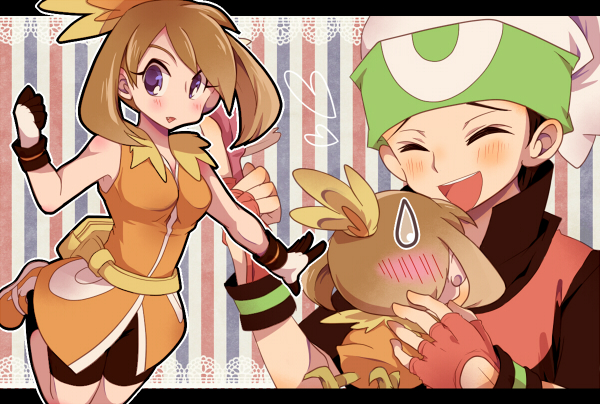 may, brendan, and torchic (pokemon and 1 more) drawn by atom_(@tom)