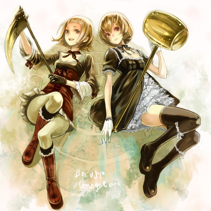 akari and hikari (bokujou monogatari and 2 more) drawn by routemoc