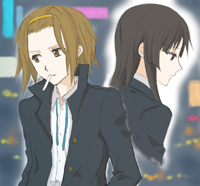 akiyama mio and tainaka ritsu (k-on!) drawn by gogono_pan'ya