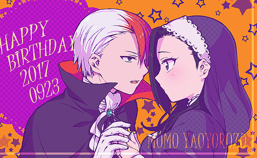 todoroki shoto and yaoyorozu momo (boku no hero academia) drawn by hiyori_(rindou66)