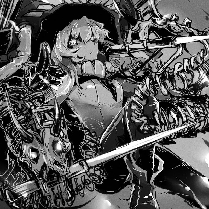 wo-class aircraft carrier and enemy tantou (kantai collection and 1 more) drawn by fudeyama_(fudeco)