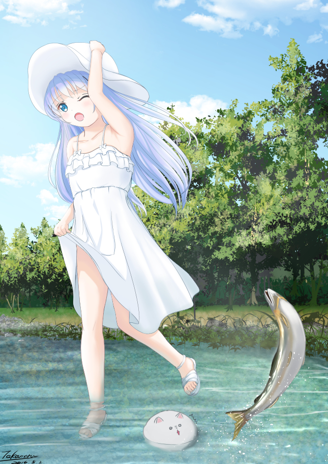 kafuu chino and tippy (gochuumon wa usagi desu ka?) drawn by takamaru_(akisora_drawing)