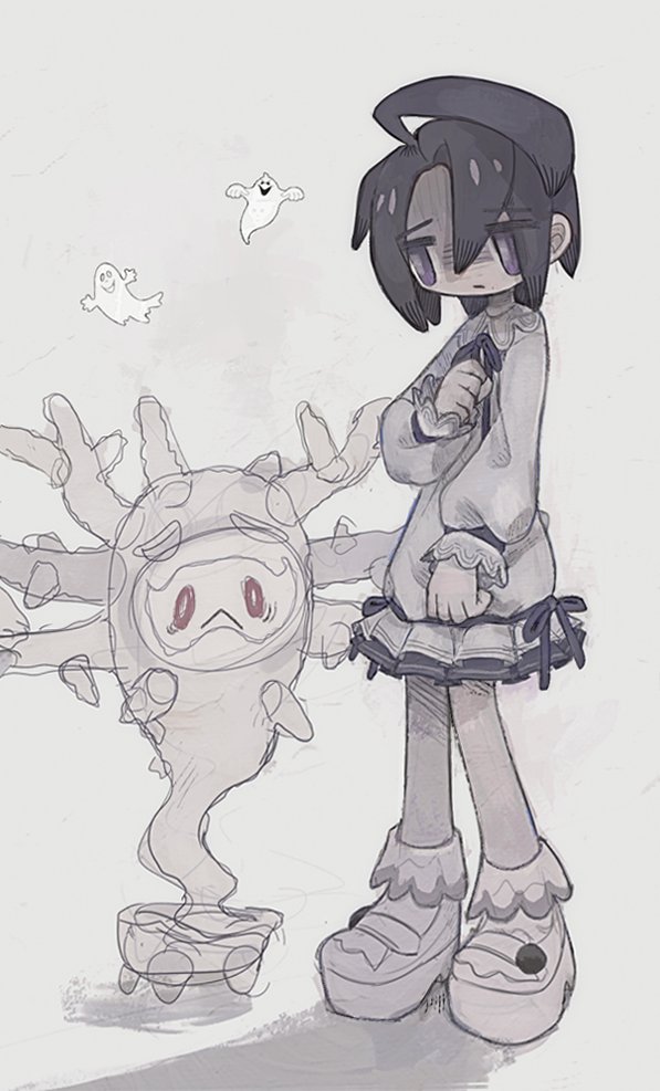 allister and cursola (pokemon and 1 more) drawn by ha4to